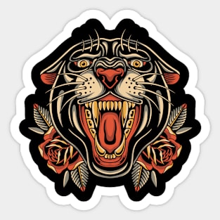 Traditional tattoo panther Sticker